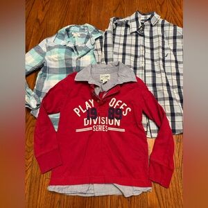 Boys Lot of 3: Small S 6 7 Long Sleeve Shirts Children’s Place Nautica Button